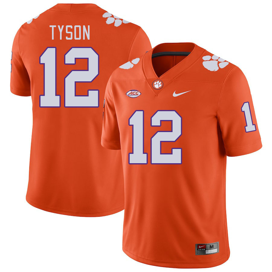 Men's Clemson Tigers Paul Tyson #12 College Orange NCAA Authentic Football Stitched Jersey 23RQ30TS